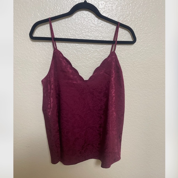 Scalloped Classy Girly Floral Elegant Business Work Hip Classic Cami Blouse Top - Picture 2 of 6